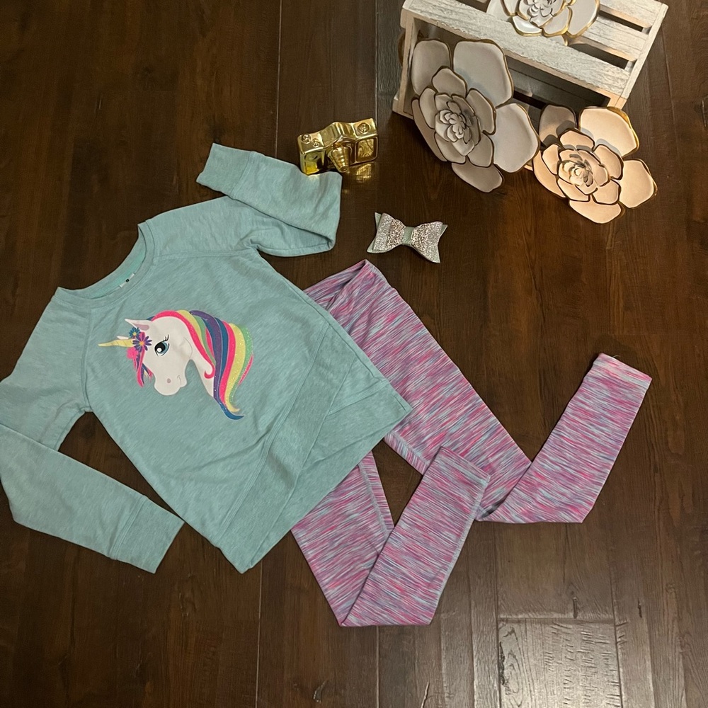 Girls unicorn yoga set